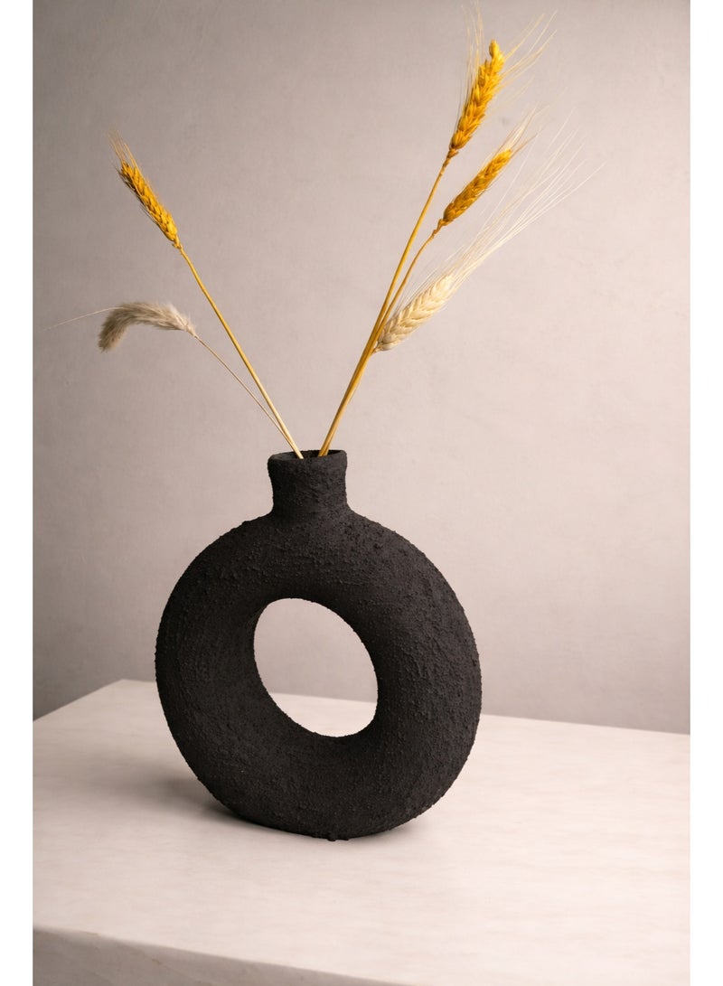 كلوك فازة فخارسيامبلا لون اسود (تشمل نبات مجفف) - Image 1